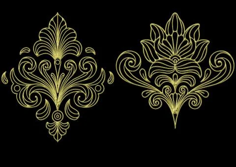 Ethnic 3d embroidery pattern Stock Illustration