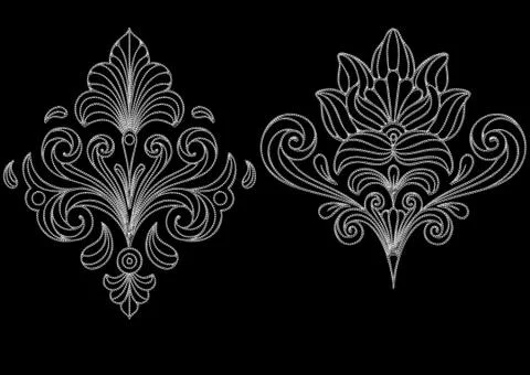 Ethnic 3d embroidery pattern Stock Illustration