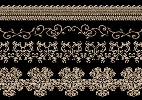 Ethnic 3d embroidery pattern Stock Illustration