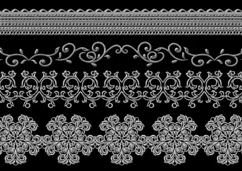 Ethnic 3d embroidery pattern Stock Illustration