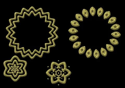 Ethnic 3d embroidery pattern Stock Illustration