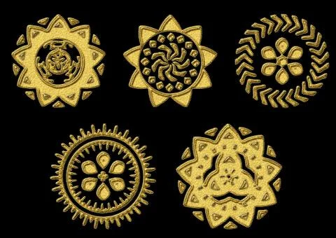 Ethnic 3d embroidery pattern Stock Illustration