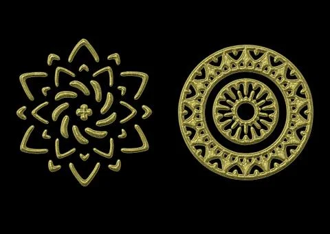 Ethnic 3d embroidery pattern Stock Illustration