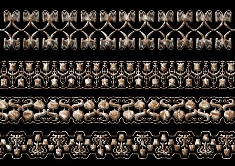 Ethnic 3d embroidery pattern Stock Illustration