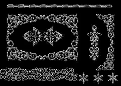 Ethnic 3d embroidery pattern Stock Illustration