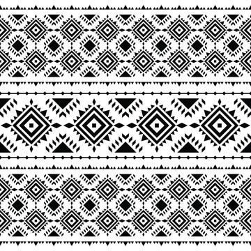Ethnic abstract vector illustration. Aztec and Navajo seamless tribe pattern. Stock Illustration