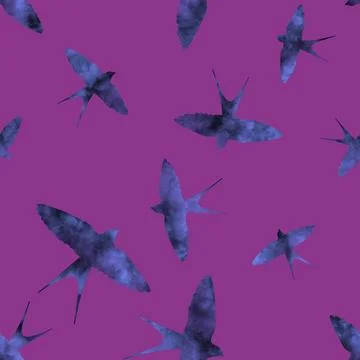 Ethnic animals seamless swallows pattern for wrapping paper and fabrics Stock Illustration