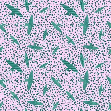 Ethnic animals seamless swallows pattern for wrapping paper and fabrics Stock Illustration