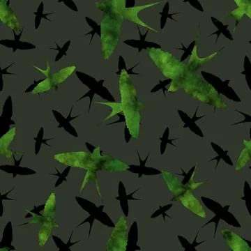 Ethnic animals seamless swallows pattern for wrapping paper and fabrics Stock Illustration