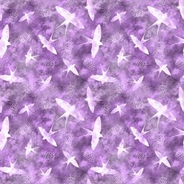 Ethnic animals seamless swallows pattern for wrapping paper and fabrics Stock Illustration
