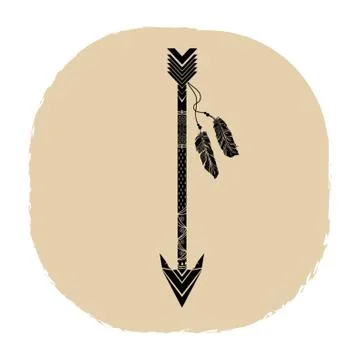 Ethnic Arrow With Feather Stock-Illustration