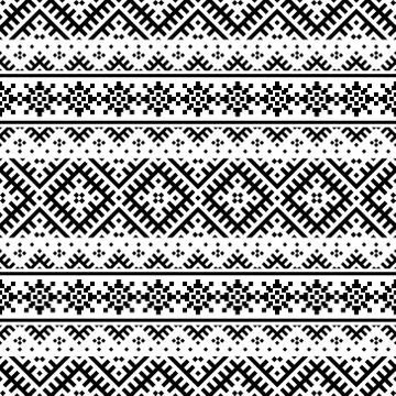 Ethnic Aztec Pattern Illustration Design in black and white color Stock Illustration