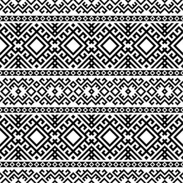 Ethnic Aztec Pattern Illustration Design in black and white color. design For Stock Illustration