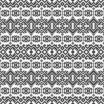 Ethnic Aztec Pattern Illustration Design in black and white color. design For Stock Illustration