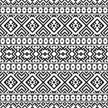 Ethnic Aztec Pattern Illustration Design in black and white color. design For Stock Illustration