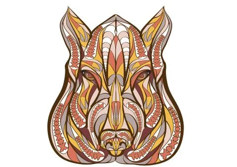 Ethnic boar Stock Illustration