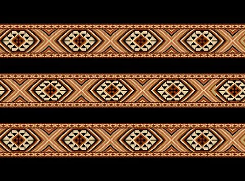 Ethnic boder style and beautiful vector print fabric good result Ilustración de archivo