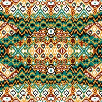 Ethnic bohemian arabesque pattern. Zigzag geometric retro abstract print. Tri Stock Illustration