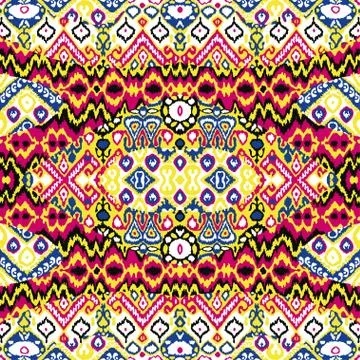 Ethnic bohemian arabesque pattern. Zigzag geometric retro abstract print. Tri 스톡 일러스트