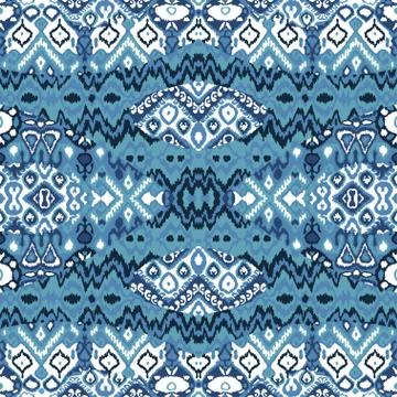 Ethnic bohemian arabesque pattern. Zigzag geometric retro abstract print. Tri Stock Illustration