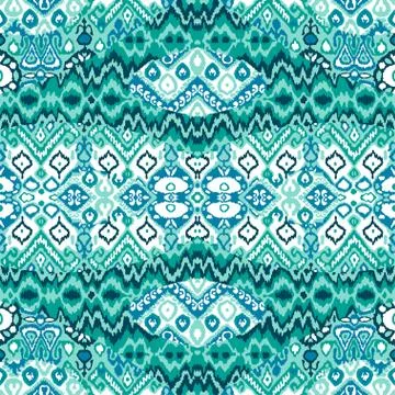 Ethnic bohemian arabesque pattern. Zigzag geometric retro abstract print. Tri Stock Illustration
