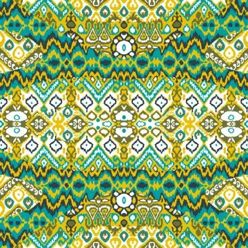Ethnic bohemian arabesque pattern. Zigzag geometric retro abstract print. Tri Illustrazione stock