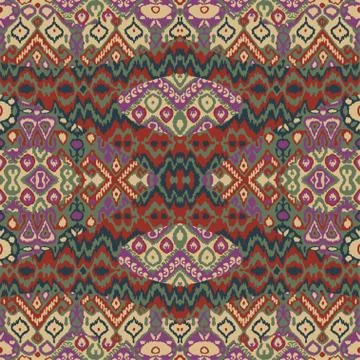 Ethnic bohemian arabesque pattern. Zigzag geometric retro abstra Stock Illustration