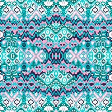 Ethnic bohemian arabesque pattern. Zigzag geometric retro abstract print. Tri 스톡 일러스트