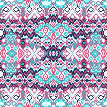 Ethnic bohemian arabesque pattern. Zigzag geometric retro abstra Stock Illustration