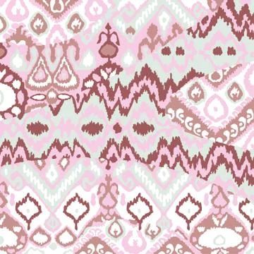 Ethnic bohemian arabesque pattern. Zigzag geometric retro abstra Illustrazione stock