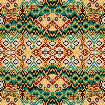 Ethnic bohemian arabesque pattern. Zigzag geometric retro abstra Illustrazione stock