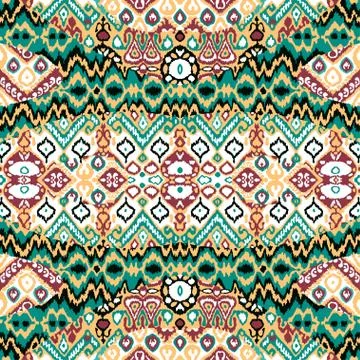 Ethnic bohemian arabesque pattern. Zigzag geometric retro abstra Stock Illustration