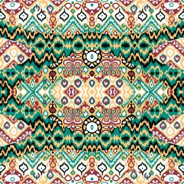 Ethnic bohemian arabesque pattern. Zigzag geometric retro abstra Stock Illustration