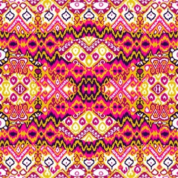 Ethnic bohemian arabesque pattern. Zigzag geometric retro abstra Stock Illustration