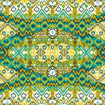 Ethnic bohemian arabesque pattern. Zigzag geometric retro abstra Stock Illustration