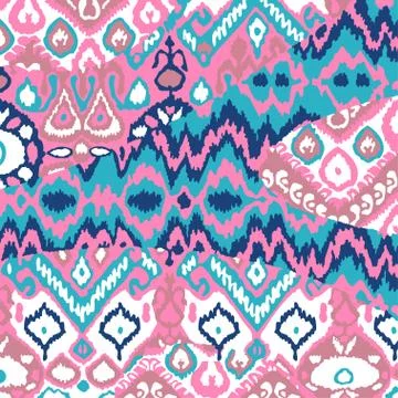 Ethnic bohemian arabesque pattern. Zigzag geometric retro abstra Illustrazione stock