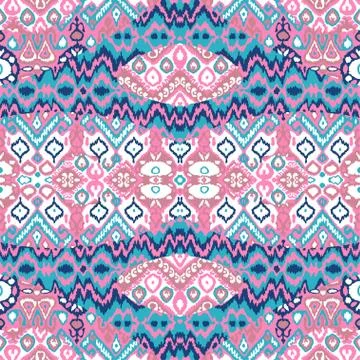 Ethnic bohemian arabesque pattern. Zigzag geometric retro abstra Illustrazione stock