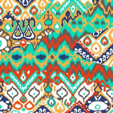 Ethnic bohemian arabesque pattern. Zigzag geometric retro abstra Ilustración de archivo