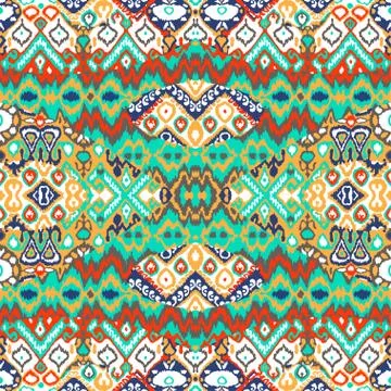 Ethnic bohemian arabesque pattern. Zigzag geometric retro abstra 스톡 일러스트