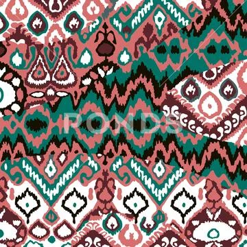 Ethnic bohemian arabesque pattern. Zigzag geometric retro abstra Stock Photos