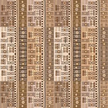 Ethnic boho brown pattern in african style Stock-Illustration