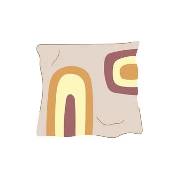 Ethnic boho pillow cartoon vector illustration Illustration