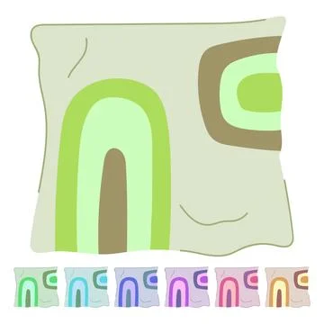 Ethnic boho pillow vector cartoon graphic Stock Illustration