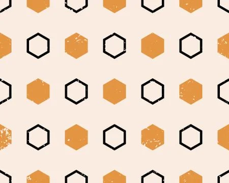Ethnic boho seamless pattern with hexagons. Print. Repeating background. Clot Illustrazione stock