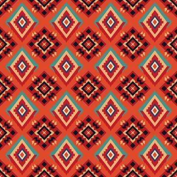 Ethnic boho seamless pattern. Traditional ornament. Tribal pattern. Folk motif.  Stock Illustration