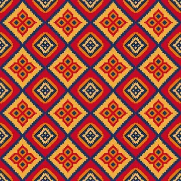 Ethnic boho seamless pattern. Traditional ornament. Tribal pattern. Folk motif.  Stock Illustration