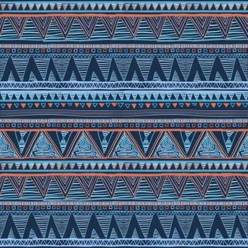Ethnic boho seamless pattern. Tribal art, aztec print, border ornament. Bac.. Stock Illustration