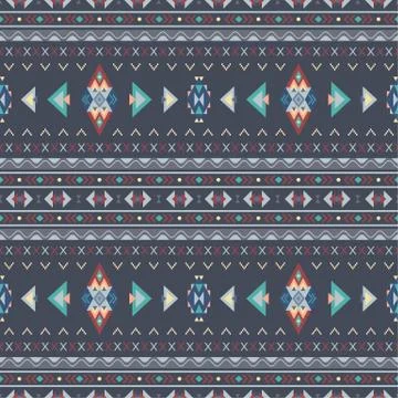 Ethnic boho seamless patterns. Abstract vintage ornament. Vector illustration Stock Illustration