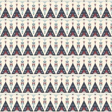 Ethnic boho seamless patterns. Abstract vintage ornament. Vector illustration Stock Illustration