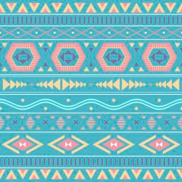 Ethnic boho seamless patterns. Vintage ornament. Vector illustration. Stock Illustration